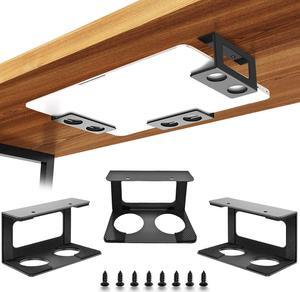 Under Desk Laptop Mount, Laptop Under Desk Mount 3 inches Tall Effective Space with Silicone Pad, Aluminum Under Desk Laptop Holder Rack for Laptop MacBook Dell OptiPlex PS4 & More