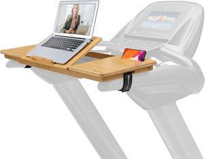 Nnewvante Treadmill Desk Attachment Bamboo Walking Laptop Stand Holder Workstation Adjustable Desktop Laptop Tray for Treadmill