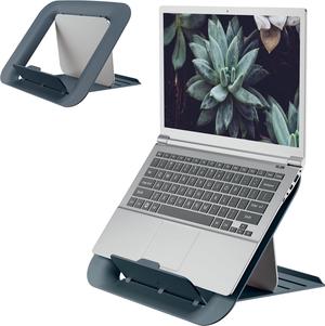 Leitz Adjustable Laptop Stand, Desktop/Tabletop Riser Stand, Compact Laptop Holder with 4 Heights, Ergo Cosy Range, Velvet Grey, 64260089
