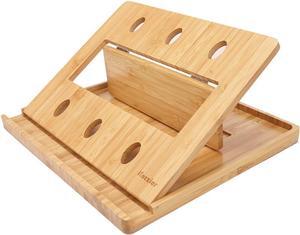 iCozzier Bamboo Foldable Laptop Stand Holder Adjustable Notebook Tablet Desk Bed Heat Dissipation Mount for MacBook,Netbook,Ultrabook