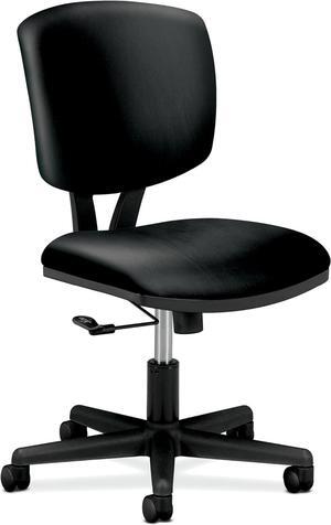 HON Volt Task Chair - Leather Computer Chair for Office Desk, Black (H5701) (H5701.SB11.T)