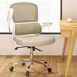 Office Chair, Ergonomic Desk Chair - Thick Cushion Adjustable Height Computer Chair with Lumbar Support and Flip-up Armrests, Home Office Desk Chairs, Swivel Executive Task Chair