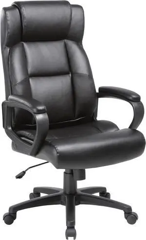 Lorell Soho High-Back Black Leather Executive Chair Lorell Soho High-Back Black Leather Executive Chair