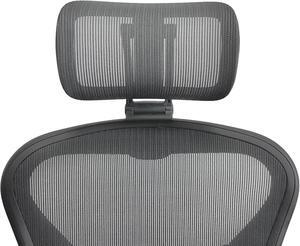 Headrest Compatible with Herman Miller Aeron Remastered Fully Adjustable Height & Tilt, Removable Coat Hanger Graphite Frame, Graphite Mesh