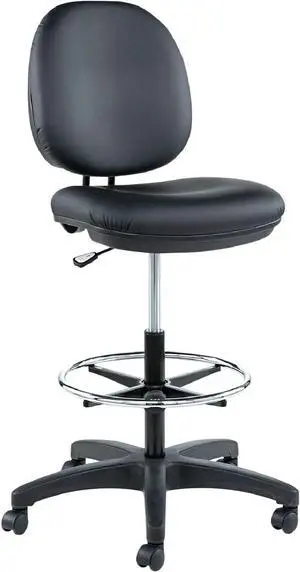 Alera ALEIN4616 Interval Series 23.93 in. to 34.53 in. Seat Height Faux Leather Swivel Task Stool - Black