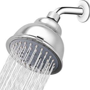 Voolan High Pressure Shower Head with Shower Arm - 5 Function Rain Shower Head - Comfortable Shower Experience Even at Low Water Flow - Chrome