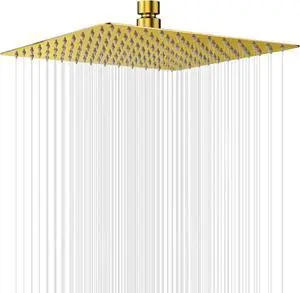 Rain Shower Head 12 inch (30x30cm) High Flow Large Rainfall Shower Head with Self-cleaning Silicone AISI 304 Waterfall Showerhead Ceiling or Wall Mount Square