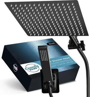 10" Rainfall Shower Head with Handheld - High Pressure Shower Heads with Stainless Steel Hose - Rain Shower Head