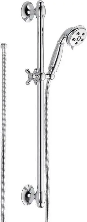 Delta Faucet 3-Spray H2Okinetic Slide Bar Hand Held Shower with Hose, Chrome 51308