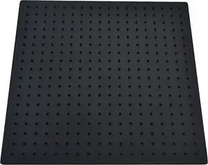 16 Inch Large Rain Shower Head - Matte Black Ceiling Rainfall Showerhead 304 Stainless Steel High Pressure
