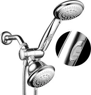 HotelSpa Ultra Luxury 42 Setting Shower Head/Handheld Shower Combo with Patented ON/OFF Pause Switch and 5-7 Foot Stretchable Stainless Steel Hose/Premium Chrome