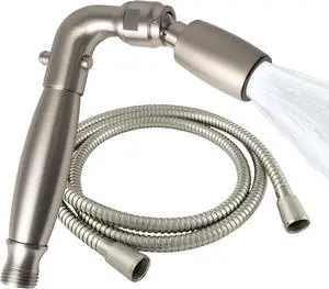 High Sierra Showerheads® - Solid Metal Handheld Shower Head with Trickle Valve and 72-Inch Metal Hose with Silicone Inner Tube. Ultra Low Flow 1.25 GPM - Brushed Nickel Finish