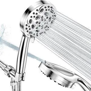 High Pressure Shower Head, 10 Mode Handheld Shower Heads, Detachable Shower Head with 60 inch Hose, Anti Clog Shower Head to Clean Corner/Tile/Pets, Adjustable Mounting Holder, Anti Scald Grip