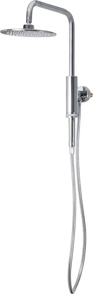 PULSE ShowerSpas 1052-CH-1.8GPM Aquarius Shower System with 8" Rain Showerhead and Magnetic Attached Hand Shower with On/Off, Polished Chrome, 1.8 GPM