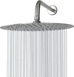 NearMoon Round Rain Shower Head With Extension Arm, Large Stainless Steel Rainfall Shower-Waterfall Full Body Coverage (12 Inch, Brushed Nickel)