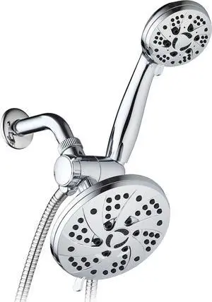 AquaDance 6-inch High Pressure 3-way Rainfall Shower Combo - Premium 6-Setting Rain Showerhead and 6-setting Hand Held Shower  Chrome Finish