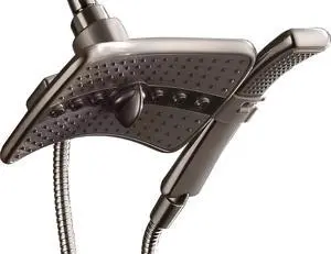 BRIGHT SHOWERS Brushed Nickel Dual Shower Head Combo, High Pressure Rainfall Showerhead, Detachable Handheld Shower Head with 60" Stainless Steel Hose, Four Spray Settings
