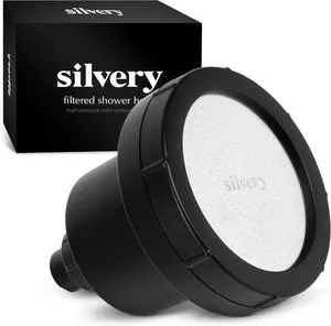 Silvery High Pressure Filtered Shower Head - Dermatologist-Approved Clean Water with Silvery Technology Filter - Showerhead Removes Impurities for Healthier Skin, Hair, Scalp & Soothes Dry Skin