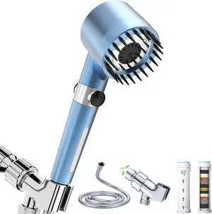 Shower Head with Handheld,Filtered Shower Heads High Pressure, High Flow Even with Low Water Pressure-Hand Held Showerhead Set, Filtered Showerhead with 59Replacement Hose/Bracket/Cotton Filters