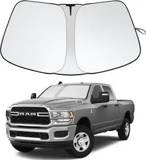 2024 Upgrade Front Windshield Sunshade Fit for Dodge RAM 2500 3500 2010-2025 Foldable Car Shade Automotive Windshield Sunshades for Dodge RAM 2500 3500 Accessories |Keeps Your Vehicle Cool|