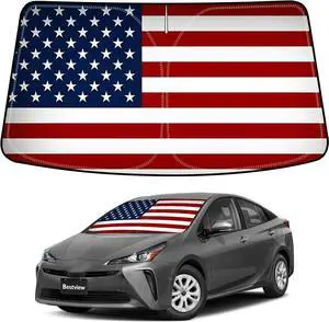 Bestview American Flag Windshield Sunshade for 2016-2022 Toyota Prius Hatchback,Custom Fit Foldable Front Window Sunshade Sun Visor Accessories Protector Block UV Rays Heat, Keep Your Car Cooler Bestview American Flag Windshield Sunshade for 2016-2022 Toyota Prius Hatchback,Custom Fit Foldable Front Window Sunshade Sun Visor Accessories Protector Block UV Rays Heat, Keep Your Car Cooler