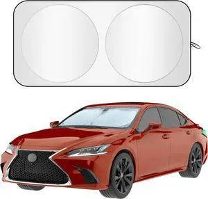 Windshield Sun Shade | Front Windshield Shade for Sun, Heat and UV Rays | Car Sun Shade Fits Small Sedan and Mini SUV | Car Accessories for Interior Protection | Medium