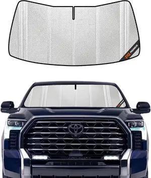 Windshield Sun Shade for Toyota Tundra 2022-2025. Full Coverage Rearview Mirror Shade for Ultimate Protection
