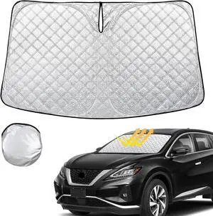 Windshield Sun Shade for Nissan Murano 2015-2024 Thicken 4-Layer Foldable Front Window Sunshade Cover Sun Visor Protector Block UV Rays