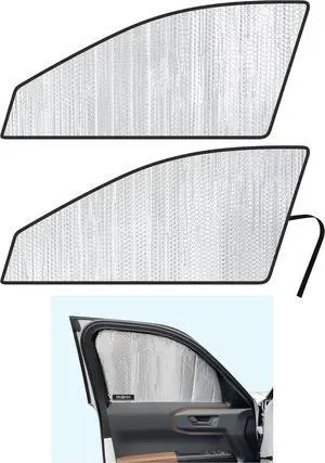 YelloPro Side Window Front Seat Reflective Sunshade Custom Fit for 2021 2022 2023 2024 2025 Ford Bronco Sport SUV, Base, Big Bend, Outer Banks, Badlands, First Edition (2pcs) [Made in USA]