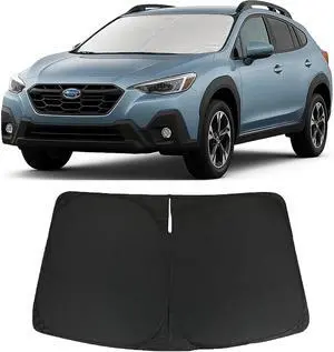 Foldable Sun Shade WODSTA Full Coverage Windshield Sunshade Compatible with Subaru crosstrek 2024 2025 All Model 4-Layer Thickened Windows Visor 240T Polyester Windshield Sun Shade