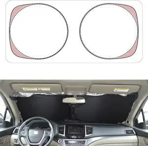 Patented Car Windshield Sun Shade with Storage Pouch by A1 Sunshade Retractable Automotive Truck SUV Front Window Shield Blocker Screen Visor Protector Cover for Auto Interior Accessories for Heat D2