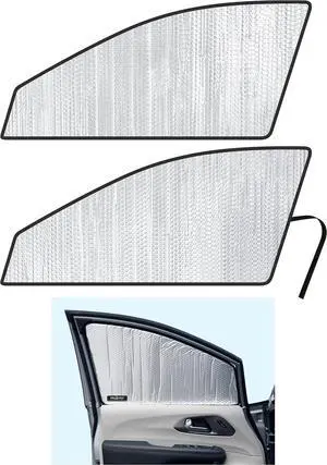 Side Window Front Seat Reflective Sunshade Custom Fit for 2017 2018 2019 2020 2021 2022 2023 2024 2025 Chrysler Pacifica Minivan, Hybrid, LX, Touring, Touring L, Touring L Plus, Limited (2pcs)