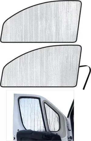 YelloPro Custom Fit Front Seat Side Window Sunshade for 2014 2015 2016 2017 2018 2019 2020 2021 2022 2023 2024 2025 Dodge RAM ProMaster, Full Size Cargo Van Chassis Cab Cutaway Window Van (4pcs)