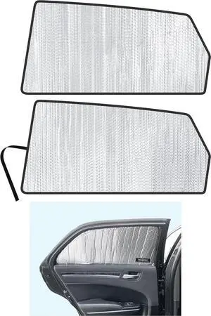 Side Window Rear Seat 2nd Row Sunshade Custom Fit for 2011 2012 2013 2014 2015 2016 2017 2018 2019 2020 2021 2022 2023 Chrysler 300 Sedan (2pcs) - Made in USA