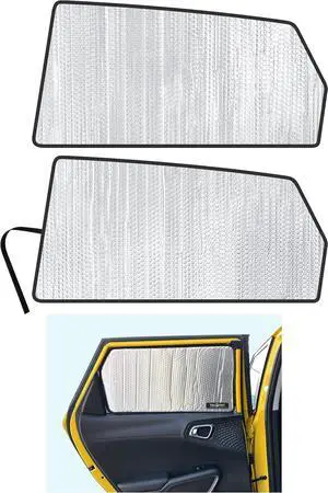 Side Window Rear Seat 2nd Row Sunshade Custom Fit for 2020 2021 2022 2023 2024 2025 Kia Soul SUV, UV Reflector Sun Protection Accessories (Set of 2) -Made in USA
