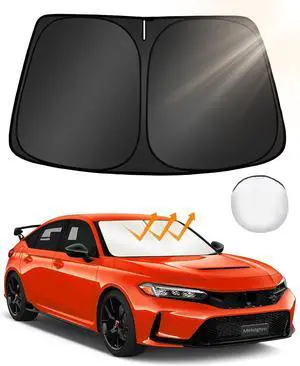 Custom Fit Windshield Sun Shade for Honda Civic 11th Gen 2022-2025, Foldable, Easy to Install & Store, Full Coverage, 210T Reflective Fabric, Blocks 99% of UV Rays
