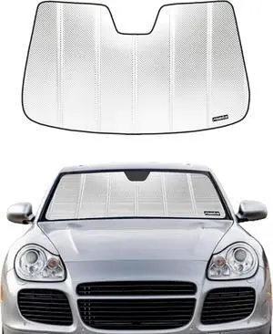 Windshield Sun Shade for 2004-2018 Porsche Cayenne. Front Window Sunshade with Storage Bag