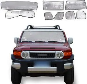 Windshield Sunshade Foldable UV Ray Reflector Auto Window Sun Shade Suitable for Toyota FJ Cruiser 2007-2021, Auto Interior Sun Protection Visors, Keeps Your Vehicle Cool, 8PCS