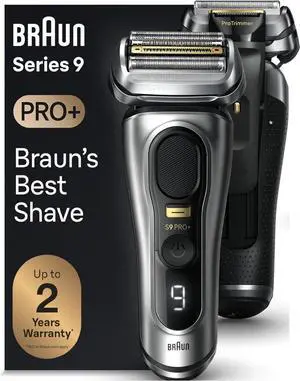 Braun Series 9 9517s PRO+ Electric Razor for Men, 5 Pro Shave Elements & Precision Long Hair ProTrimmer, Charging Stand, Brauns Best for Smooth Skin, Wet & Dry Electric Razor with 60min Runtime