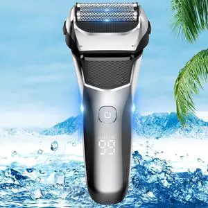 Electric Razor, Electric Razor for Men, Foil Shaver for Beard Face Men Clean Shave,USB Rechargeable Mens Face Shaver with IPX6 Waterproof Wet Dry Shaving Cordless Shaver with Pop-up Trimmer