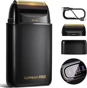Mens Foil Shaver Professional, Portable Mens Facial Hair Groomer Magnetic BladeElectric Razors for Men(Black)