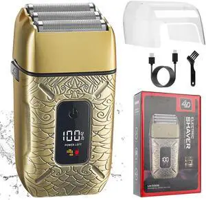 Electric Shavers for Men,Waterproof Powerful Motor Electric Razor,Head Shavers for Bald Men,Triple Foil Beard Trimmer,Barber Supplies LED Displays & USB Charging Shaver, Gifts