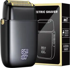 Electric Razor for Men Face, Electric Shavers for Men, Foil Shaver with 3 Adjustable Speeds, Rechargeable Waterproof Close Shave Trimmer with LED Display for Face/Beard/Head (Black)