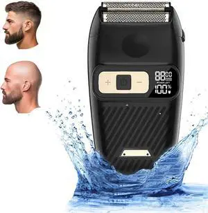 Electric Foil Shavers for Men Electric Razor Close Shavers Foil Shavers for Men Waterproof Wet Dry LED Display Cordless Bald Head Shaver Portable Barber Shaver Rechargeable IPX6