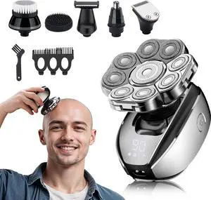 Head Shavers for Bald Men,Detachable Head Shaver,Electric Razor for Men,IPX6 Waterproof Wet Dry Bald Head Shavers,9D LED Display Electric Rechargeable Head Shaving Grooming Kit with USB Charge