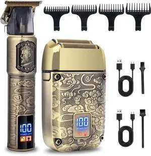 Hatteker Foil Shaver, Head Shaver Kit Beard Trimmer for Men Grooming Shaving Kit, Hair Trimmer, Cordless Head Shavers for Bald Foil Shavers Gifts for Him