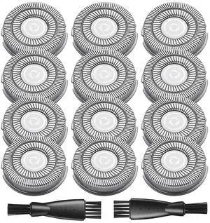 12 Pack Pitbull Shaver Replacement Blade for Skull Shaver Replacement Heads Pitbull Gold/Silver Replacement Blades for Palm Electric Razors Head Shavers for Bald Men, 2 Cleaning Brush, Premium