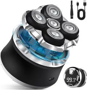 Head Shavers for Bald Men - 5D Rechargeable Head Face Magnetic Electric Razor, Wet Dry Shaving LED Display Cordless USB C Type-C Charging Men's Rotary Shaver Gift for Son Boyfriend Birthday