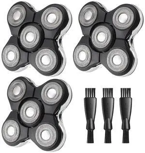 XR7000A Replacement Blades, Balder Pro Replacement Head Compatible with Remington Shaver Replacement Heads 3PCS Remington Balder Pro Head Shaver Replacement Head, 3 Cleaning Brush