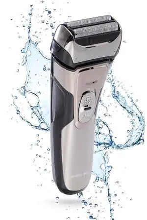Members Only Foil Shaver, Lithium Metallic Cordless 2 Blade Electric Shaver, Precision Contouring, Pop-up Trimmer, LED Display, Waterproof Design (IPX6), USB Rechargeable